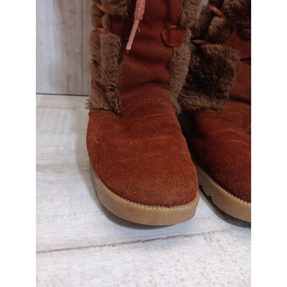 ✅Women's Size 8 VTG HIPPIE BOOTS Brown Suede Leather Faux Fur Lining *NO INSOLES - Picture 10 of 15